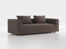 3er-Sofa Sereno B 235 x T 96 cm, inkl. 2 Kissen (70x55 cm), Bodennah, mit Bezug Wollstoff Tano Natur Dunkel (81), Eiche