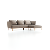 Lounge-Sofa Lorea Breite 265 cm, Liegeteil rechts, mit Bezug Wollstoff Tano Natur (79), Eiche