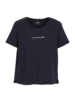 Yoga-T-Shirt-Schriftzug, dunkelblau