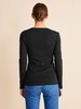 Shirt Langarm Rippe, schwarz