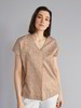 Bluse-Kimono bedruckt, minimal druck ocker-gold