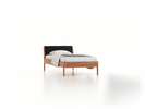 Bett Almeno mit Kopfhaupt inkl. wechselbarer Housse, 100 x 200 cm, Wollstoff Kaland Schiefer (67), Zirbe