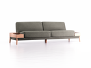 Sofa Alani, B252xT94xH82 cm, Sitzhöhe 44 cm, Buche, mit Bezug Wollstoff Elverum Mocca