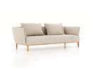 3er Sofa Lorea, B 235 x T 92,5 cm, mit Bezug Wollstoff Tano Natur Hell (80), Buche