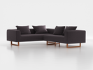 Ecksofa Sereno inkl. 4 Kissen (70x55 cm), Eckteil links, B 276 x T 235 cm, Kufenfuß, mit Bezug Wollstoff Stavang Stein (61), Buche