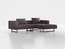 Lounge-Sofa Sereno inkl. 2 Kissen (70x55 cm), B 267 x T 180 cm, Liegeteil rechts, Kufenfuß, mit Bezug Wollstoff Stavang Stein (61), Eiche