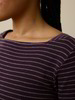 Langarmshirt aus Bio Baumwolle, ringel aubergine
