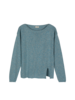 Pullover aus Bio-Baumwolle und Leinen, aqua mouliné
