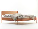 Bett Alwy, mit Holzbetthaupt, Buche