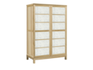 Kleiderschrank Hiraki 2türig mit Fußgestell, Türen Reispapierfüllung, Kernesche