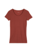 Kurzarmshirt aus Bio Wolle, cranberry