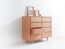 Highboard Tesoro mit 8 Laden,  Buche