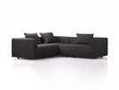 Ecksofa Sereno links, bodennah, B246xT235xH71 cm, Sitzhöhe 43 cm, inkl. 3 Kissen (70x55 cm), Eiche, Wollstoff Stavang Schiefer