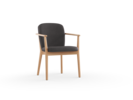 Stuhl Kilian, mit Armlehne, Wollstoff Stavang Schiefer, Buche