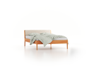 Bett Almeno mit Kopfhaupt inkl. wechselbarer Housse, 140 x 200 cm, Wollstoff Tano Natur Hell (80), Buche