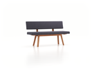 Polsterbank Mirato mit Rückenlehne, L 150 x T 56,5 x H 86 cm, Sitzbreite 149,5cm, Wollstoff Elverum Torfblau (82), Eiche