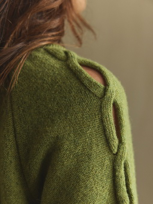 Pullover aus Bio-Baumwolle und Wolle, erbsengrün