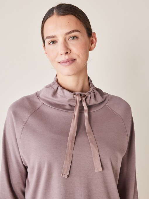 Sweatshirt Langarm, 100 % Bio Baumwolle, deep mauve