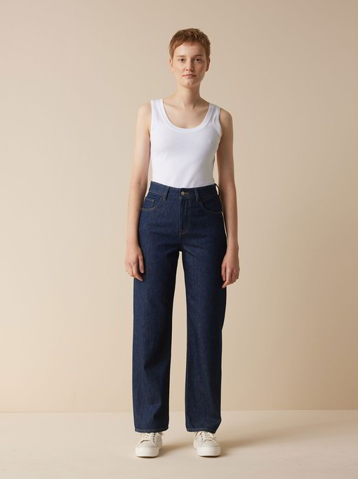 Jeans straight, 100 % Bio-Baumwolle, dark denim