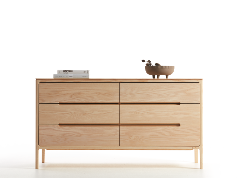 Sideboard Tenso mit 6 Laden, Esche