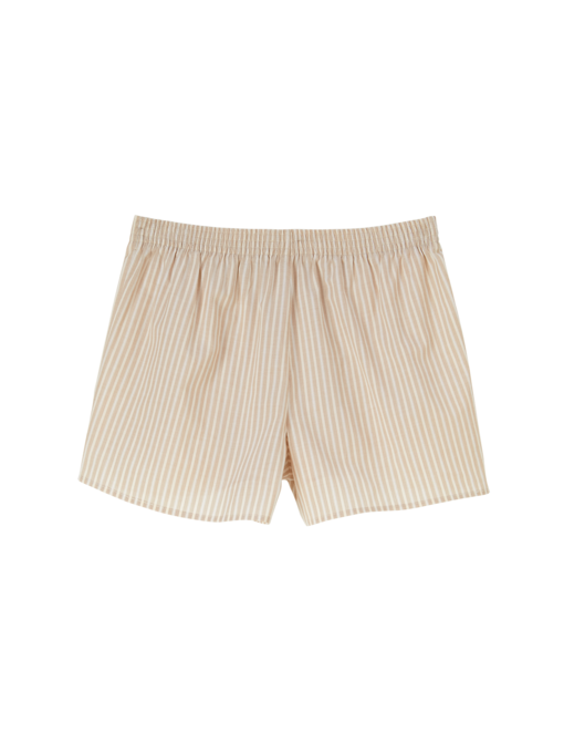 Pyjamahose kurz, sand/natur gestreift