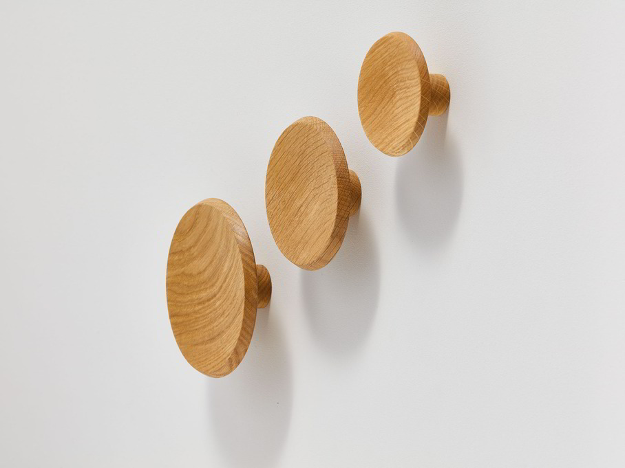 Set Garderobenknopf Punto, je 1 Stk. ø 9 / ø 12 / ø 15 cm, Eiche