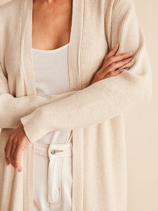Strickmantel, natur melange