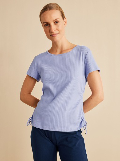Shirt mit Raffung, Flieder