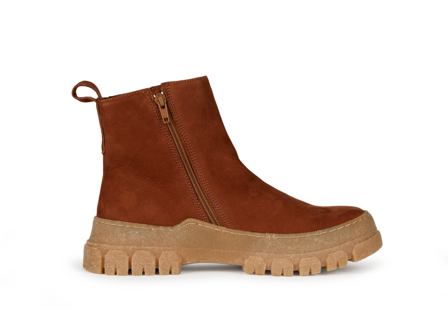 Stiefelette aus Bio Leder, cognac
