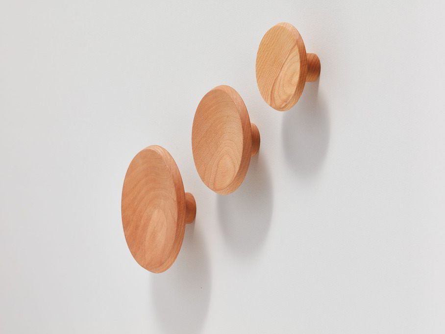Set Garderobenknopf Punto, je 1 Stk. ø 9 / ø 12 / ø 15 cm, Buche