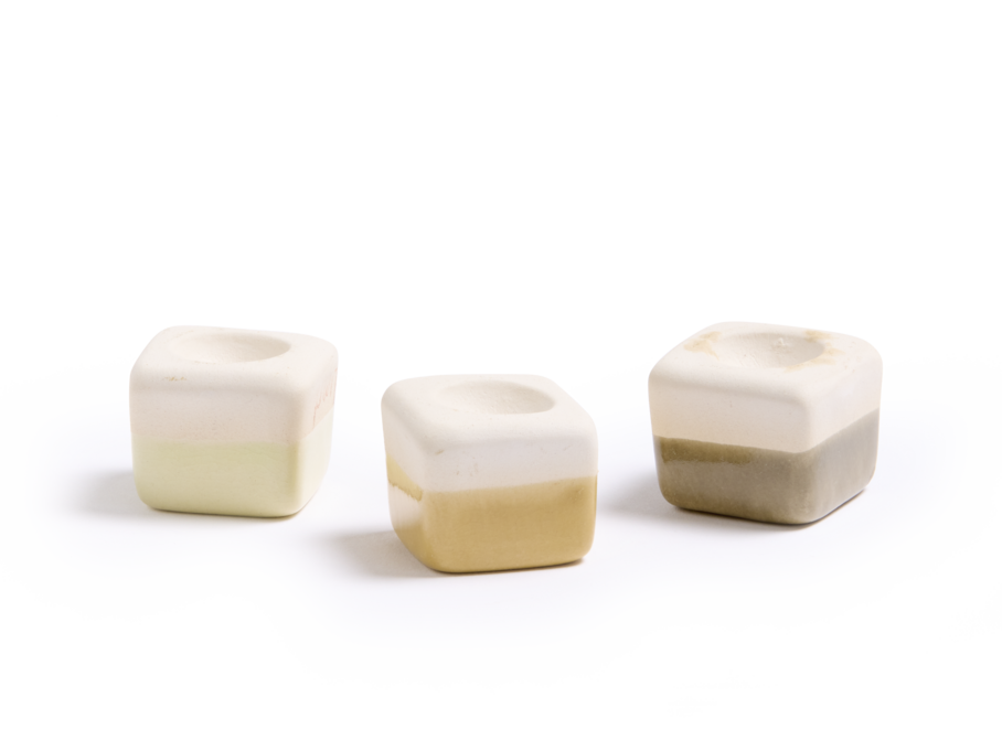 Duftwürfel aus Keramik, 3 Stk., mint, schilf und kurkuma