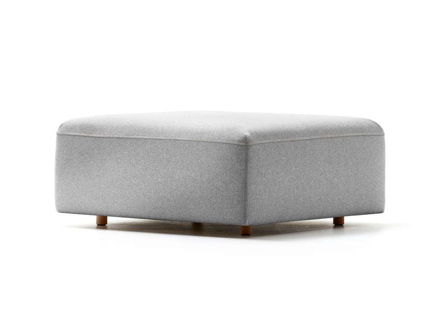 Hocker Sereno, bodennah, B96xT96cm, Wollstoff Stavang Kiesel