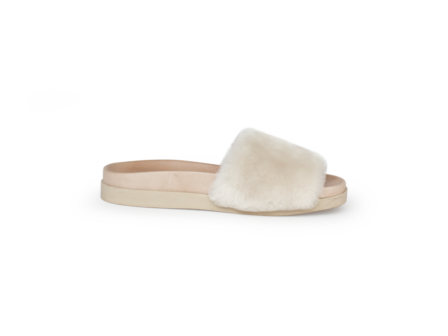 Fellpantoffel, offwhite