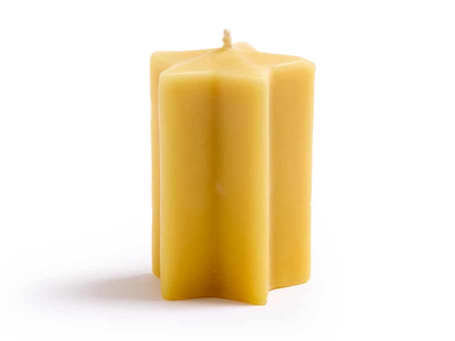 Sternenkerze aus Bienenwachs, H 10 cm, ø 7 cm