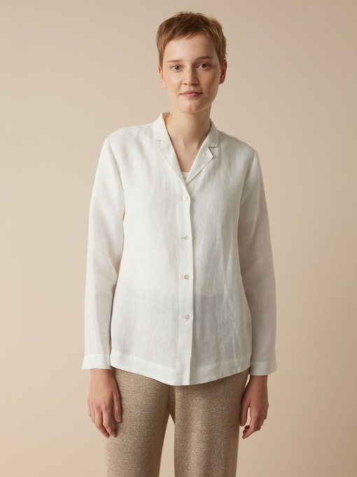 Nachthemd aus Bio-Leinen, offwhite