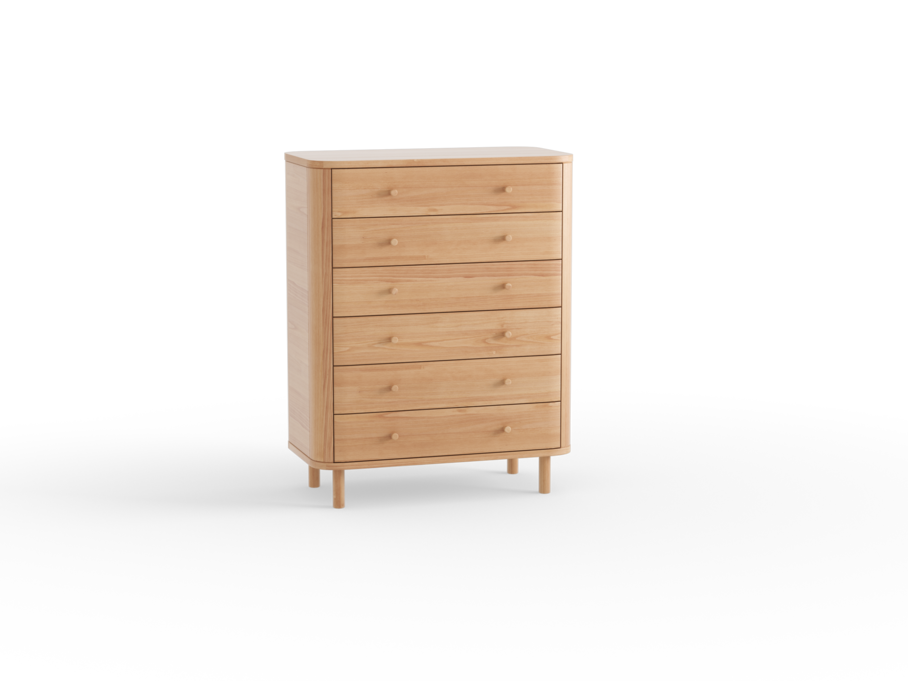 Schrank Tonda 6 Laden, B 80,2 x T 44,3 x H 101,4 cm, Buche