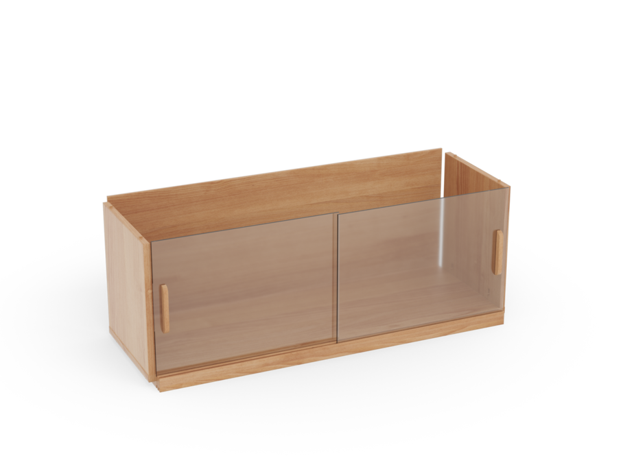 Regal Quintum Schiebetüren-Set Glas, Buche