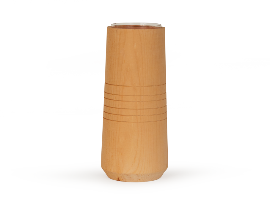 Holzvase aus Zirbenholz 21 cm