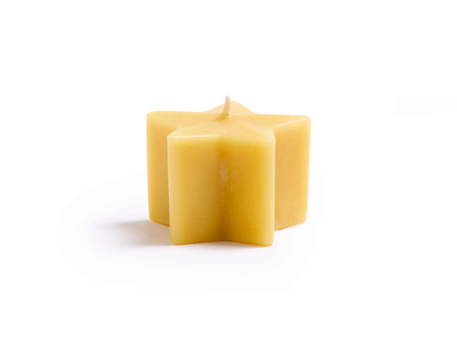Sternenkerze aus Bienenwachs, H 5 cm, ø 7 cm