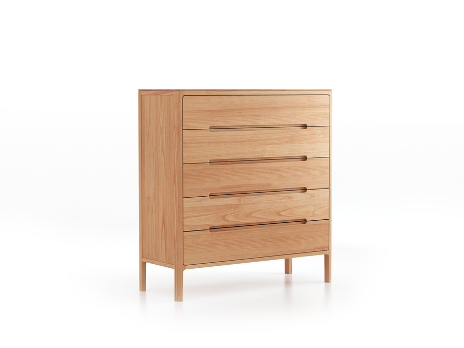 Highboard Tenso, Breite 100.2, 5 Laden, Buche