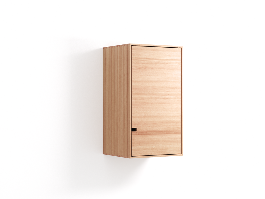 Esempio Modul 38, Tür mit Anschlag rechts, Griff unten, 446x400x798 mm, Eiche