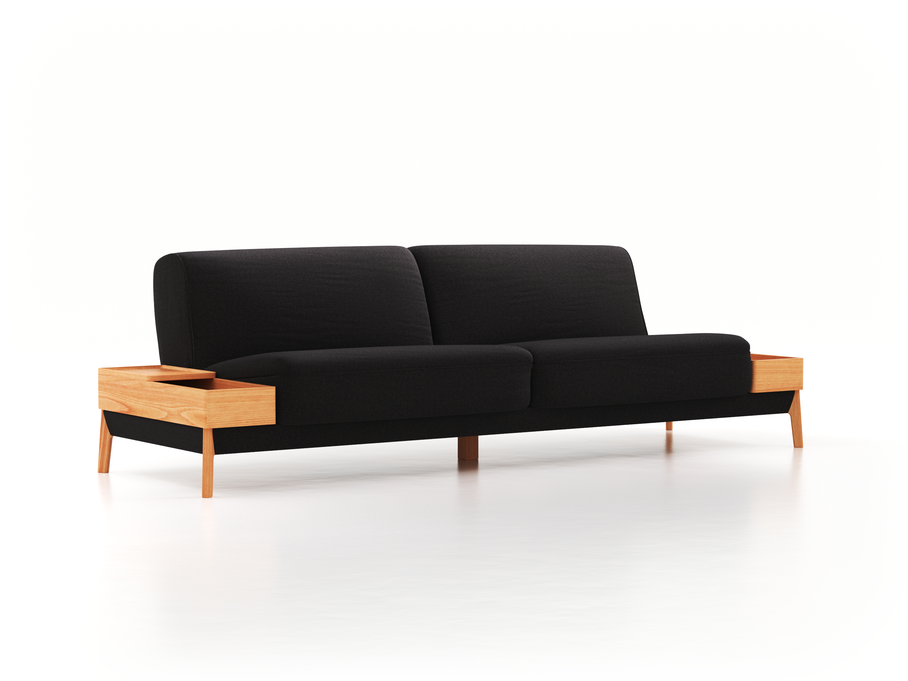 2er-Sofa Alani, B 212 x T 94 cm, Sitzhöhe in cm 44, mit Bezug Wollstoff Stavang Schiefer (60), Buche