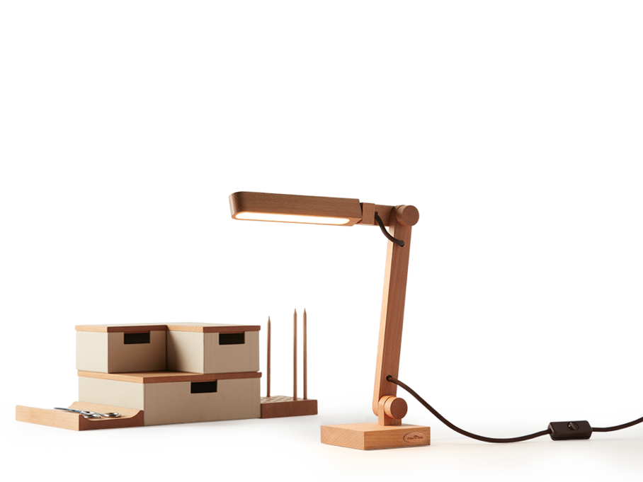 Leuchte SETTE in Buche, H 33,5 cm