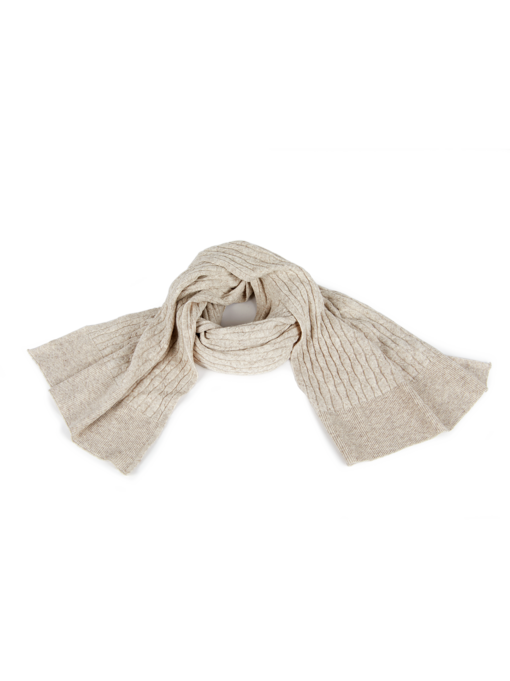 Strickschal aus Bio-Baumwolle und Wolle, sand melange