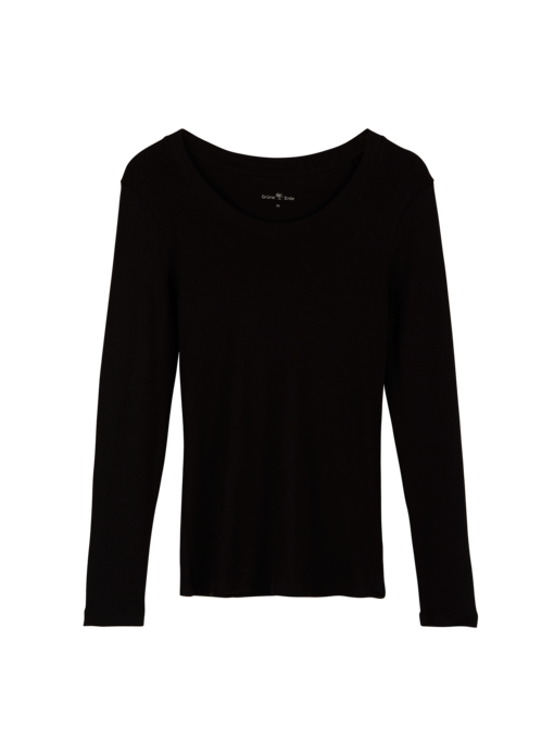 Langarmshirt, schwarz