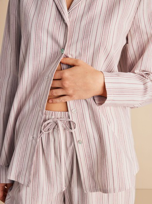 Pyjamahemd, streifen rose