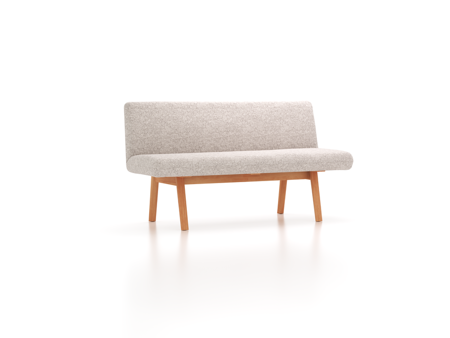 Polsterbank Ketil, Sitzbreite 160cm, mit Bezug Wollstoff Tano Natur (79), Buche