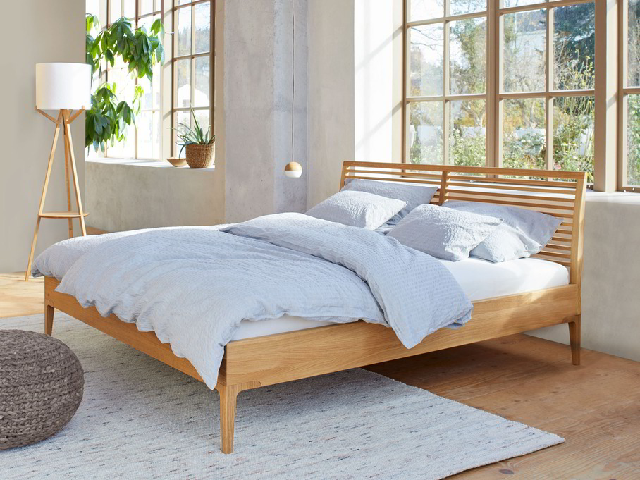 Bett Altro in Eiche mit Sprossenbetthaupt