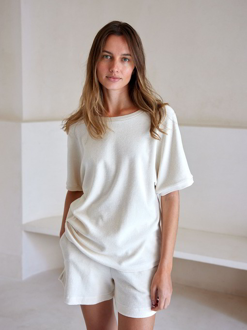 Shirt kurzarm Frottee, natur