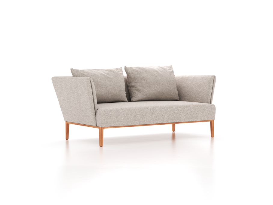2er Sofa Lorea, B 186 x T 95 cm, inkl. 2 Kissen (60x85 cm), mit Bezug Wollstoff Tano Natur (79), Buche